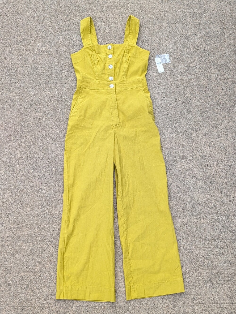ANTHROPOLOGIE maeve colette jumpsuit chartreuse 6 - Picture 2 of 14
